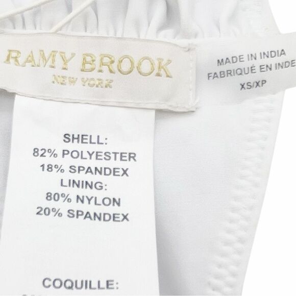 NET Ramy Brook Marie Bikini Top Size XS Black White Palm Print Halter Swim $128 - Picture 10 of 13